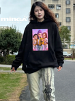 Siyah Huntrx Baskılı Oversize Unisex Sweatshirt