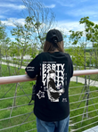 Siyah Jeon Jung-kook Party Sırt Baskılı Oversize Unisex T-shirt