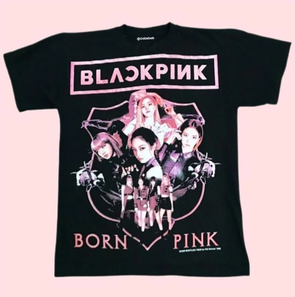 Siyah K-pop Black Pink - Born Pink (unisex) T-shirt