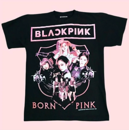 Siyah K-pop Black Pink - Born Pink (unisex) T-shirt