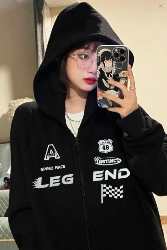 Oversize Siyah Legend Unisex Hırka
