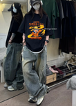 Siyah Naruto Japanese Anime Ön Baskılı Oversize Unisex T-shirt
