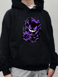 Siyah Purple Hero baskılı oversize Sweatshirt