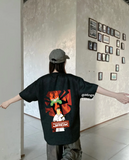 Siyah Samuraı Jack Sırt Baskılı Oversize Unisex T-shirt