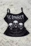 Siyah The Stronger Gotik Y2K Askılı Crop