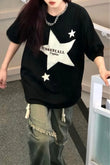 Siyah Unisex Unoffcal Stars T-Shirt