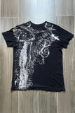 Siyah Vintage Angel Affliction Cyber Grunge Unisex T-shirt