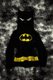 Siyah Yarasa Kualaklı Batman Y2K Crop Hırka