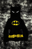 Siyah Yarasa Kualaklı Batman Y2K Crop Hırka