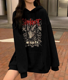 Slipknot Goat Skulls Baskılı Siyah Unisex Oversize Kapüşonlu Sweatshirt