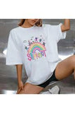 Slipknot Rainbow Baskılı Beyaz Unisex Oversize T-shirt