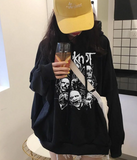 Slipknot Skulls Baskılı Siyah Unisex Oversize Kapüşonlu Sweatshirt
