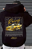 Speed Racing Tasarım Kapşonlu Unisex Sweatshit Hoodie