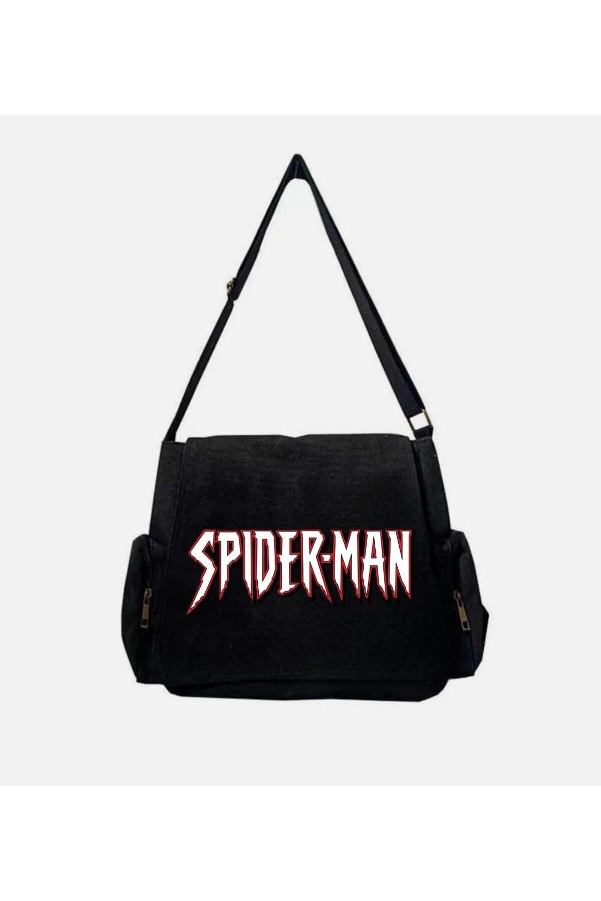 Siyah Spiderman Baskılı Postacı Çantası