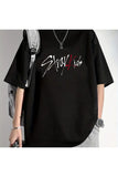 StrayKids Detail Baskılı Siyah T-shirt