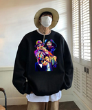 Street Wear Hip-Hop Kings Of Rap Oversize Unisex Siyah Bisiklet Yaka Sweatshirt