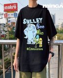 Unisex Sweety Monster Cartoon Baskılı Bisiklet Yaka T-Shirt