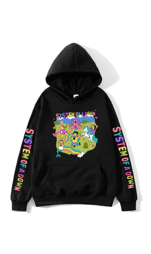Systeam Of A Down Baskılı Oversize Hoodie