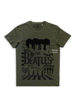 The Beatles Music Grup Haki Rengi Ön Baskılı Oversize T-shirt