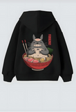 Totoro İn The Ramen Tasarım Unisex Oversize Kapşonlu Hoodie Sweatshirt