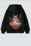Totoro İn The Ramen Tasarım Unisex Oversize Kapşonlu Hoodie Sweatshirt
