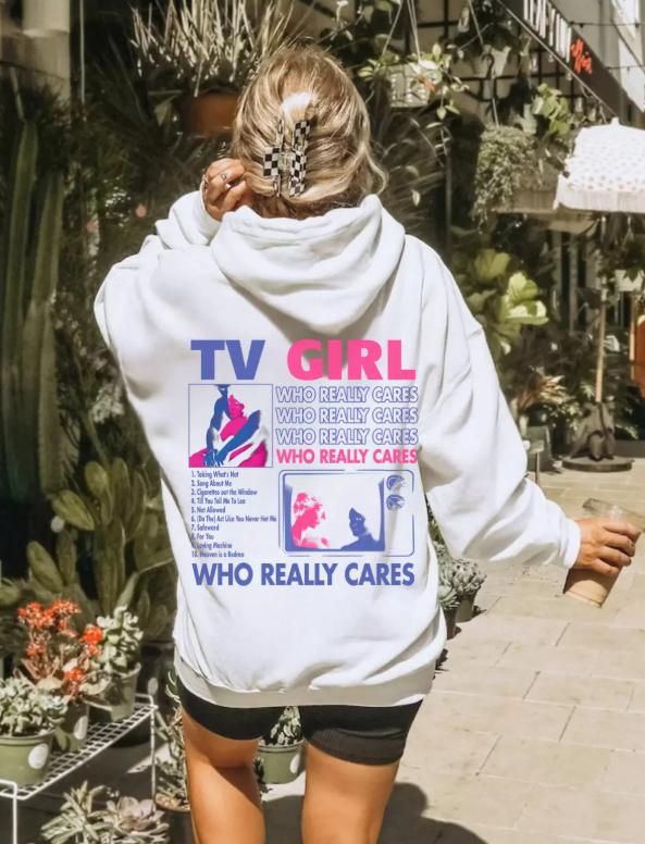 TV Girl Who Really Cares Music Album Zipper Hoodie Unisex White