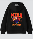 Unisex Huntrx Mira Stil Renkli Baskılı Siyah Oversize Sweatshirt