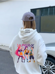 Unisex Huntrx Stil Renkli Baskılı Beyaz Oversize Sweatshirt