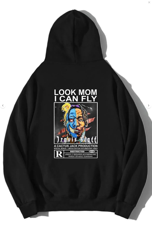Unisex Oversize Look Mom I Can Fly Travis Scott Cactus Jack Hoodie