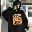 Unisex Siyah Cadılar Bayramı Oyuncak Baskılı Oversize Sweatshirt