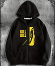 Unisex Siyah Kill Bill Baskılı Oversize Sweatshirt