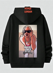 Unisex Siyah Oyun Baskılı Oversize Sweatshirt