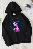 Unisex Siyah Zoey Baskılı Oversize Sweatshirt