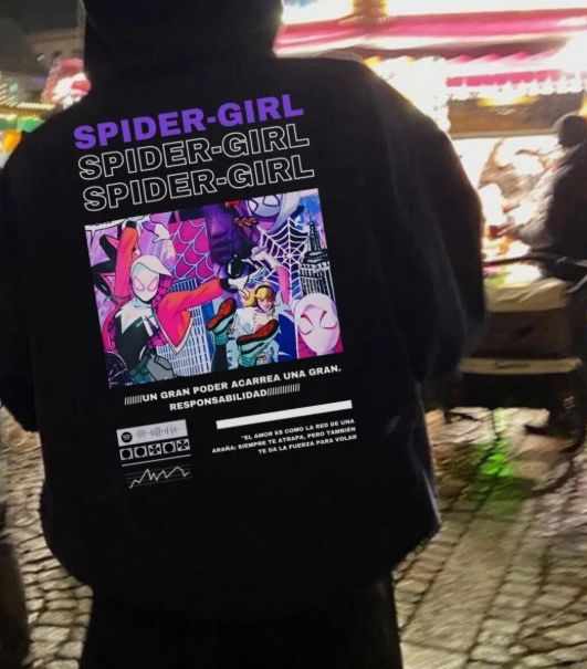 Unisex Spider Girl Hırka Siyah