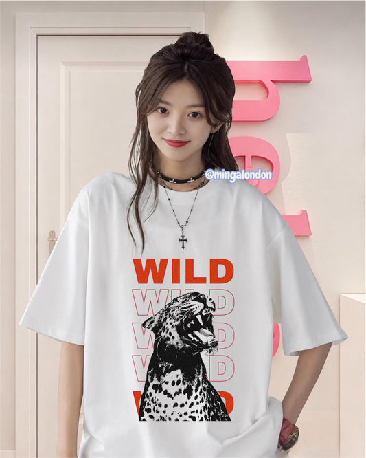 Wıld Baskılı Beyaz T-Shirt