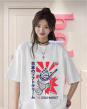 Oıshı Market Baskılı Beyaz T-Shirt