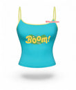 Mavi Boom Baskı Askılı Crop