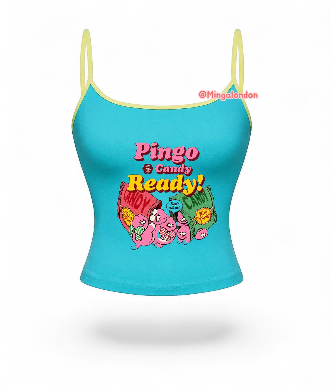 Mavi Pingo Candy Ready Baskı Askılı Crop