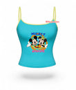 Mavi Mıckey Minnie Baskı Askılı Crop