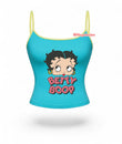 Mavi Betty Boop Baskı Askılı Crop