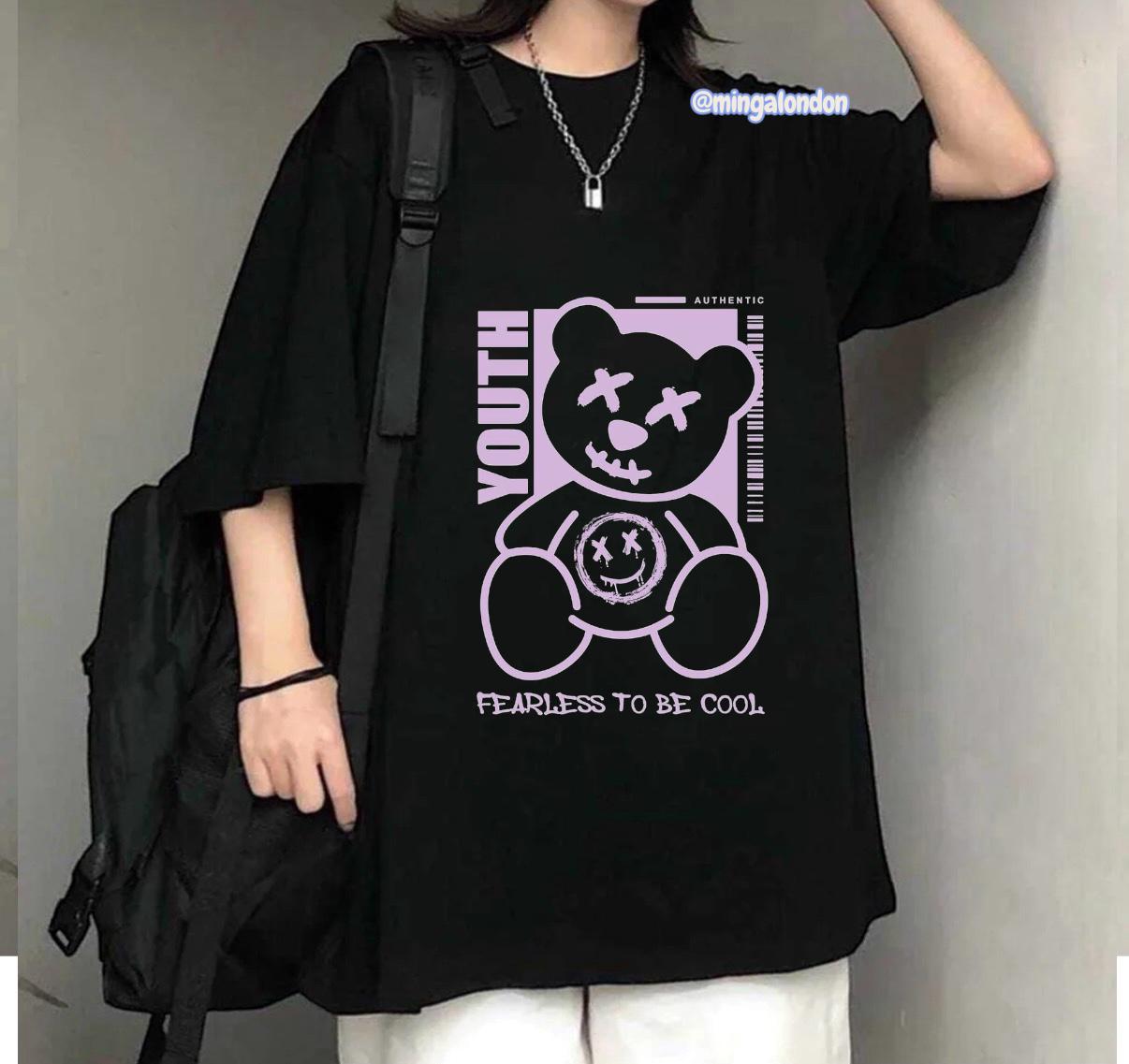 Youth Fearless To Be Cool Baskılı Siyah T-Shirt