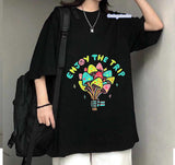 Enjoy The Trıp Baskılı Siyah T-Shirt