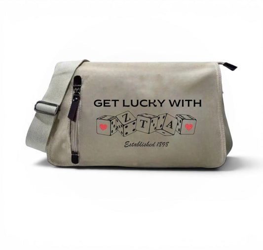 Bej Get Luck Wıth Baskılı Postacı Çanta