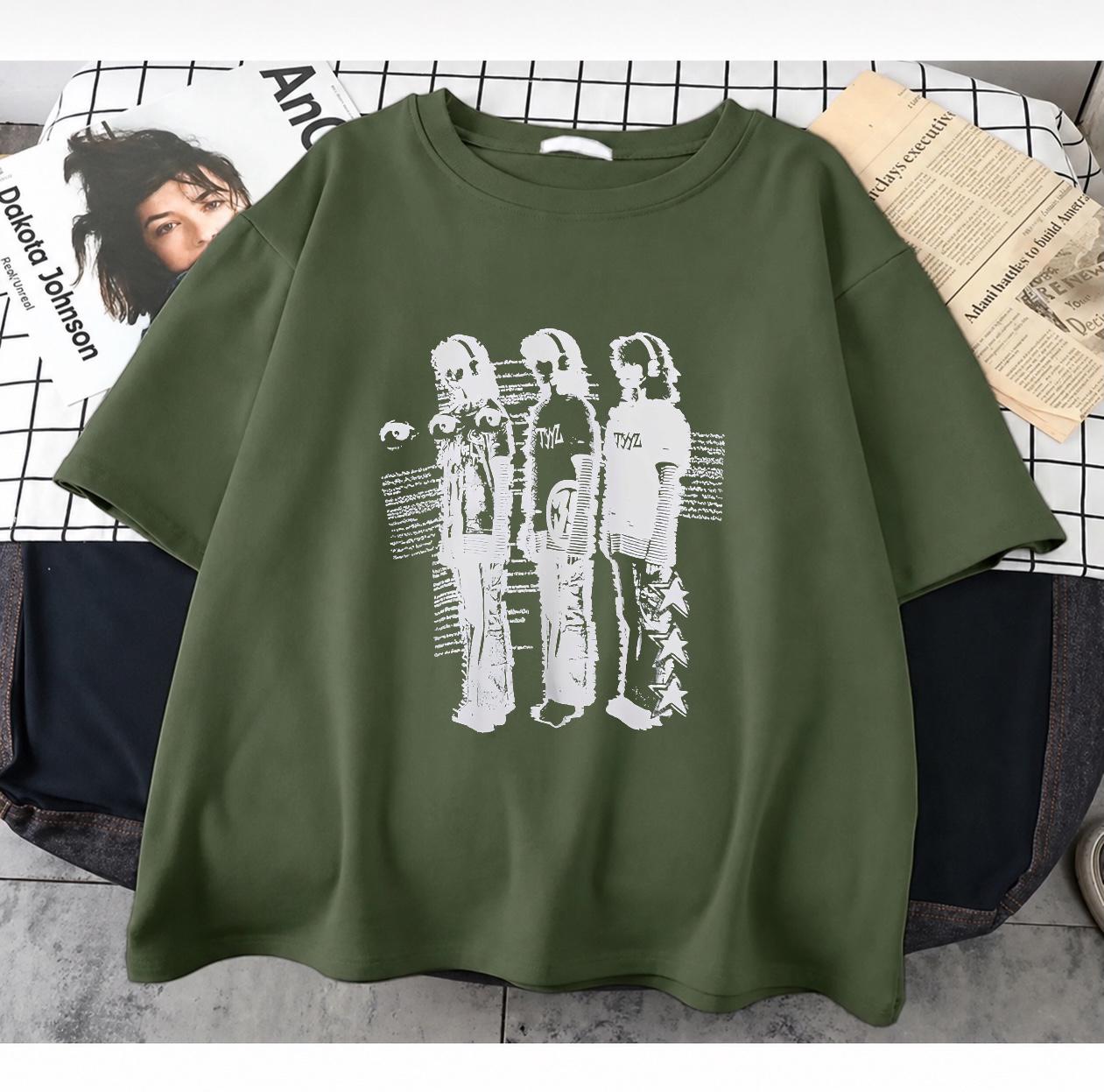 TYZ Hip-Hop Baskılı Haki T-Shirt