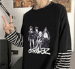 Fake Kollu Gorıllaz Baskılı Oversize T-Shirt