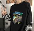 Fake Kollu Sıgma Alpha Epsilon Baskılı Oversize T-Shirt