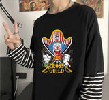 Fake Kollu Cross Guıld Baskılı Oversize T-Shirt