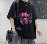 The Hit Man Breat Hart Pembe Baskılı Siyah T-Shirt