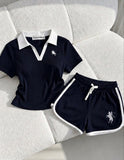 Lacivert Fit Soul Polo Yaka Şort Takım(Ön Sipariş-20 Temmuz Tarihinde Kargolanacak)