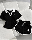 Siyah Fit Soul Polo Yaka Şort Takım(Ön Sipariş-20 Temmuz Tarihinde Kargolanacak)